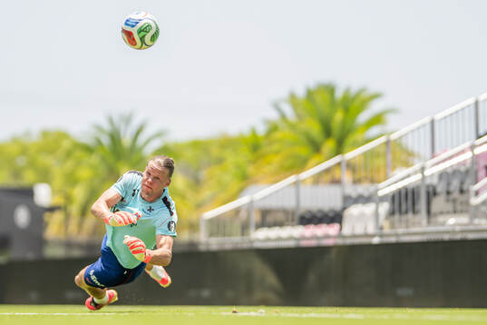 Goalkeeper Ørjan Håskjold Nyland of the Norwegian