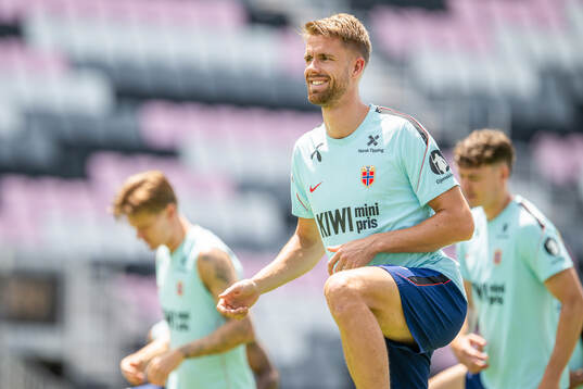 Kristoffer Ajer of the Norwegian national football team at