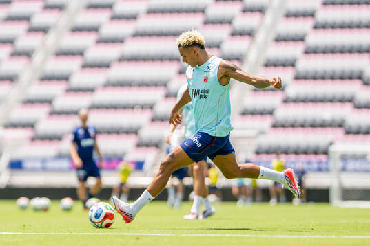 Antonio Nusa of the Norwegian national football team at a