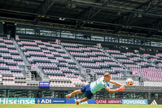 Goalkeeper Ørjan Håskjold Nyland of the Norwegian