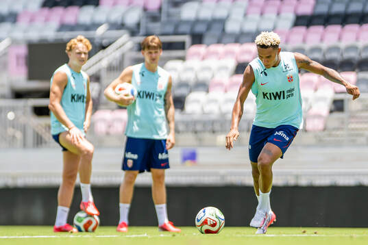Antonio Nusa of the Norwegian national football team at a