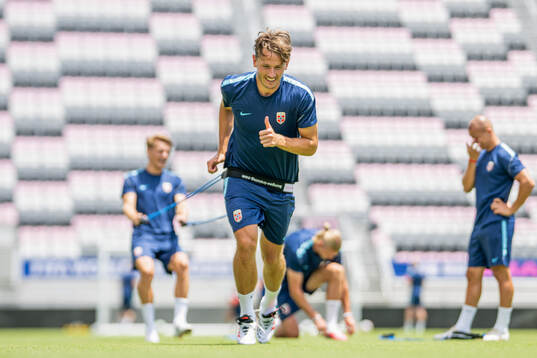 Sander Berge of the Norwegian national football team at a