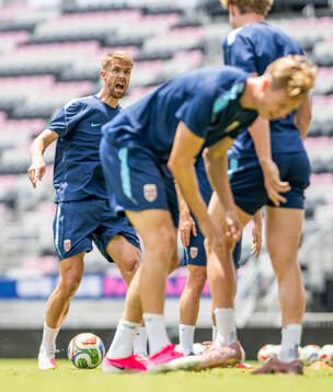 Kristoffer Ajer of the Norwegian national football team at