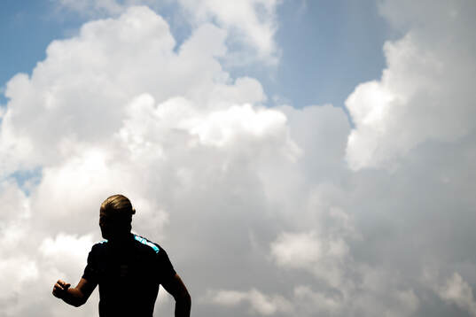 The silhouette of Erling Braut Haaland of the Norwegian