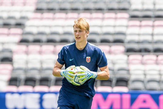 Goalkeeper Sander Tangvik of the Norwegian national