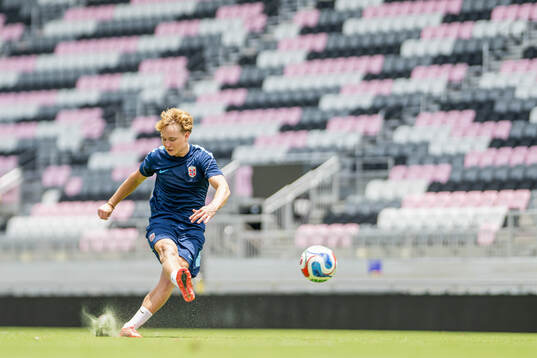 Andreas Schjelderup of the Norwegian national football team