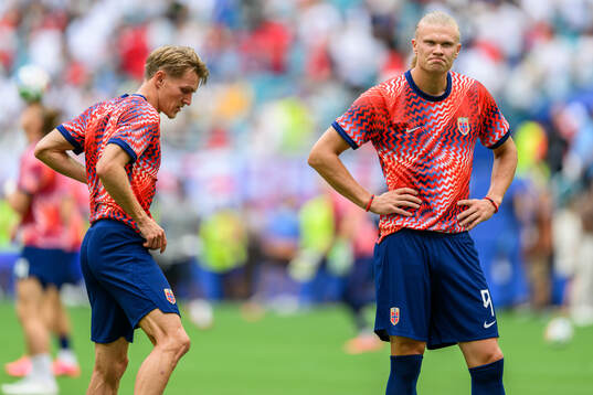 Martin Ødegaard and Erling Braut Haaland of Norway
