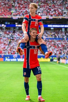 Martin Ødegaard and Andreas Schjelderup of Norway