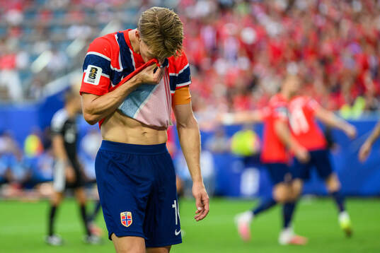 Martin Ødegaard of Norway looks dejected