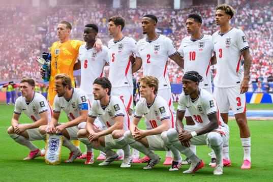 The starting eleven of England