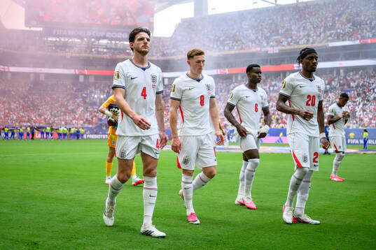 Declan Rice, Elliot Anderson, Marc Guehi and Noni Madueke