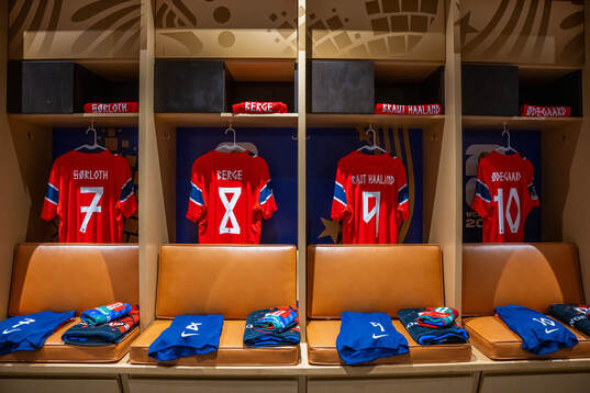 The kits of Alexander Sørloth, Sander Berge, Erling Braut