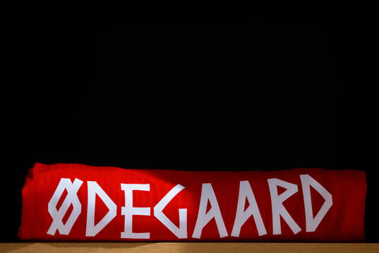 The kit of Martin Ødegaard of Norway in the dressing room