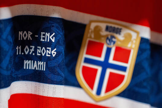 The Norway home kit in the dressing room
