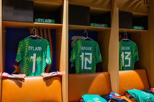 The kits of goalkeeper Ørjan Nyland, goalkeeper Sander