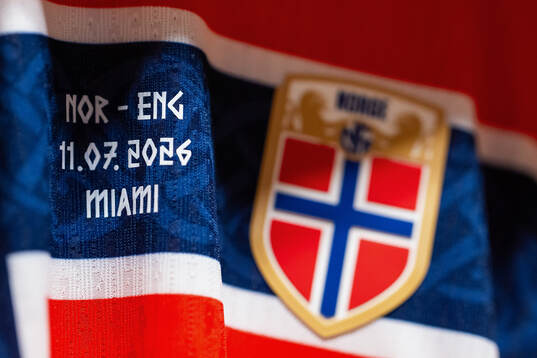 The Norway home kit in the dressing room
