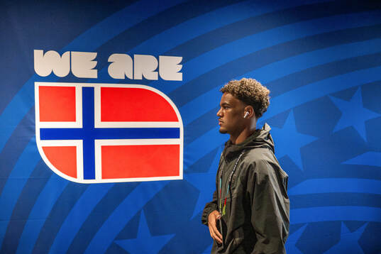Oscar Bobb of Norway arrives