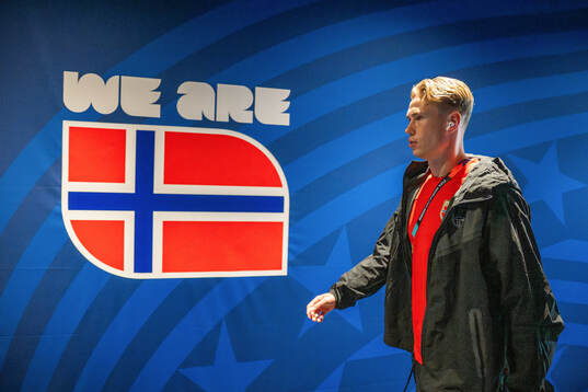 Torbjørn Lysaker Heggem of Norway arrives
