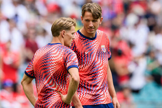 Martin Ødegaard and Sander Berge of Norway