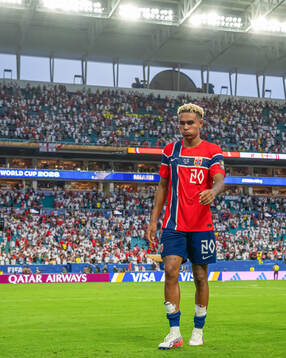 Antonio Nusa of Norway looks dejected