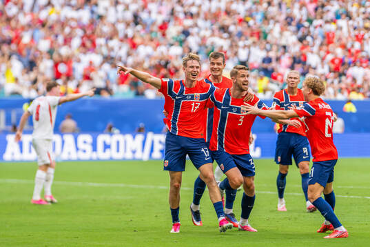 Torbjørn Lysaker Heggem of Norway celebrates with