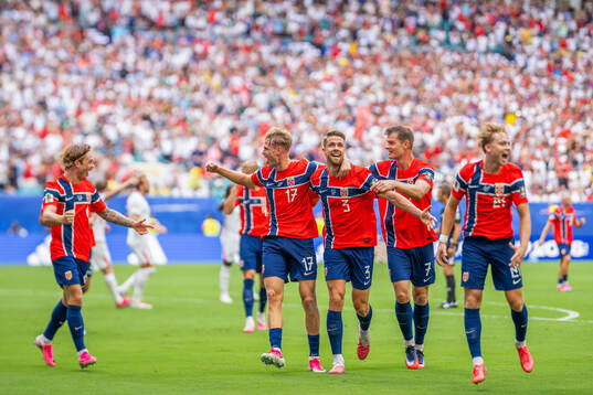 Torbjørn Lysaker Heggem of Norway celebrates with