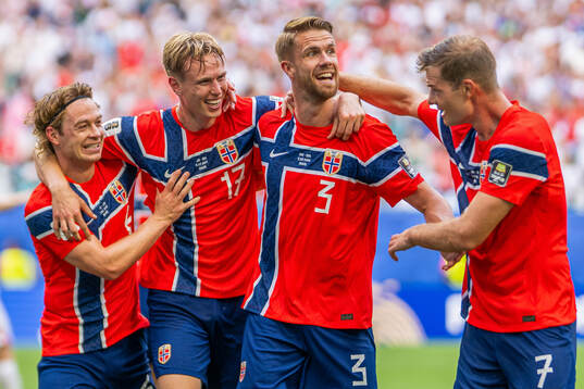 Torbjørn Lysaker Heggem of Norway celebrates with Patrick
