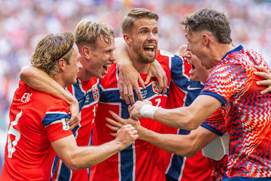 Torbjørn Lysaker Heggem of Norway celebrates with Patrick