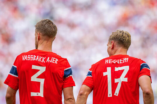 Kristoffer Ajer and Torbjørn Lysaker Heggem of Norway