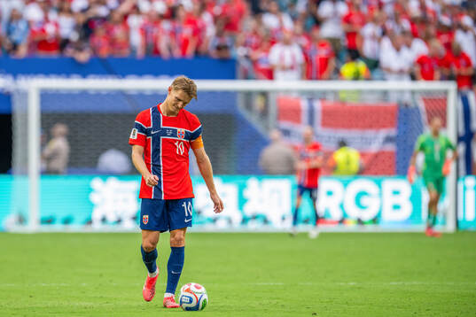 Martin Ødegaard of Norway looks dejected
