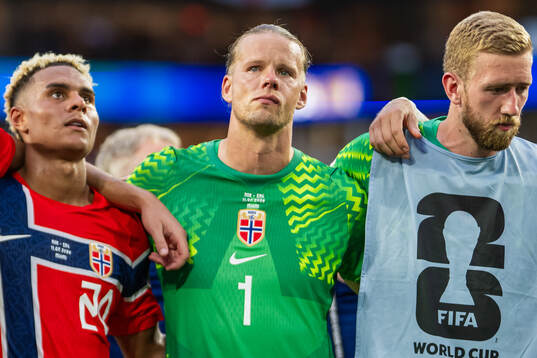 Goalkeeper Ørjan Nyland of Norway looks dejected