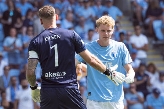 Malmö FFs målvakt Robin Olsen och Malte Frejd Pålsson