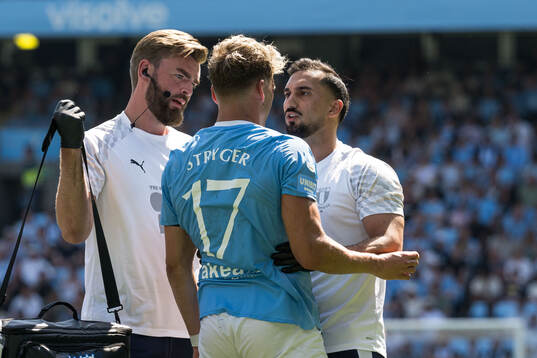 Malmö FFs naprapat David Björkman och Jens Stryger Larsen