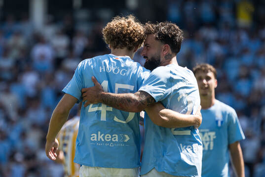 Malmö FFs Anton Höög och Sead Haksabanovic jublar