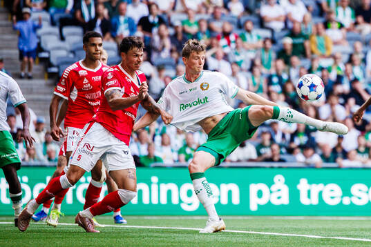 Kalmars Melker Hallberg och Hammarbys Frederik Winther