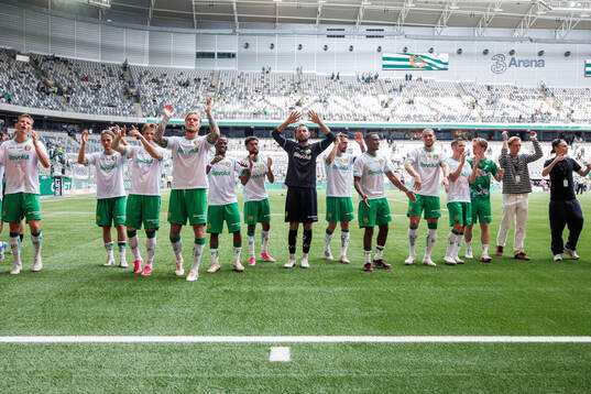 Hammarbys spelare jublar