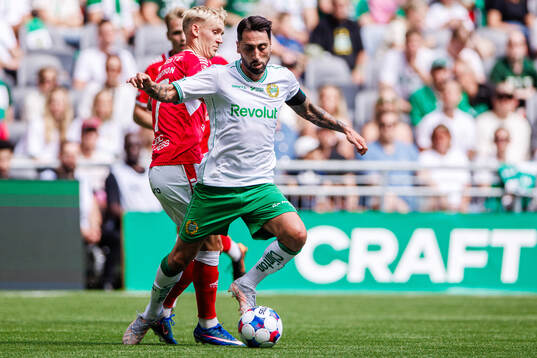 Kalmars Carl Gustafsson och Hammarbys Nahir Besara
