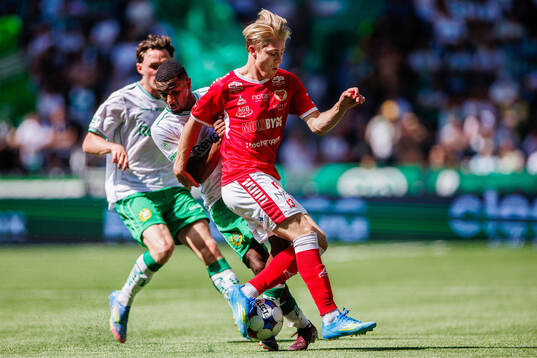 Hammarbys Paulos Abraham och Kalmars Charlie Rosenqvist