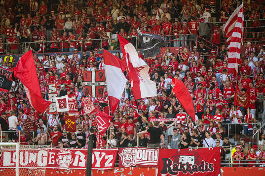 Spectators in the stands