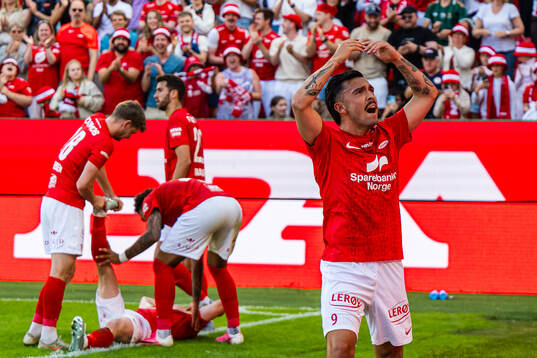 Niklas Castro of Brann celebrates
