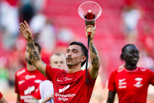 Niklas Castro of Brann celebrates