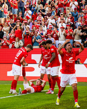 Kristian Eriksen of Brann celebrates
