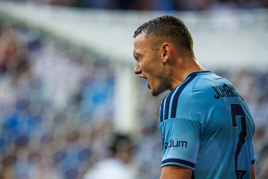 Djurgårdens Piotr Johansson jublar