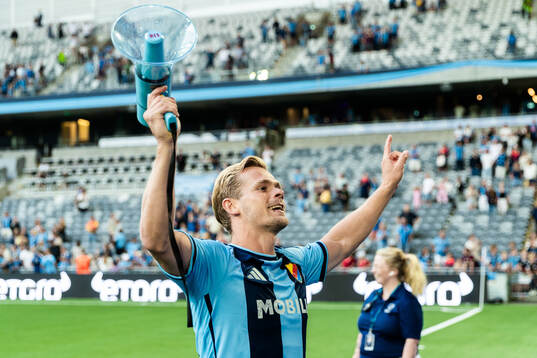 Djurgårdens Hampus Finndell jublar
