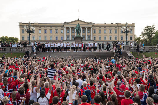 Players of Norway at a team reception