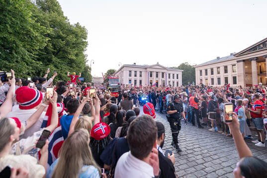 Players of Norway at a team reception
