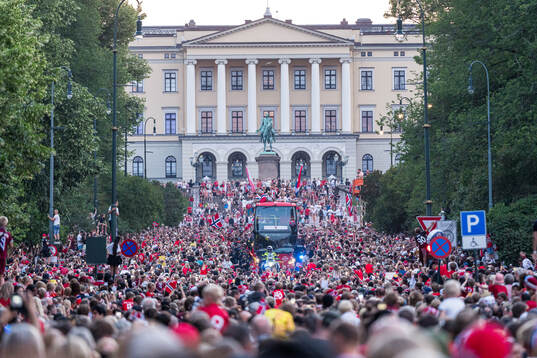 Players of Norway at a team reception