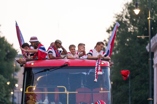 Players of Norway at a team reception