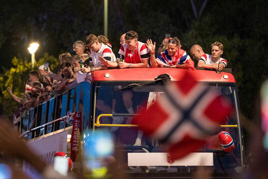 Players of Norway at a team reception