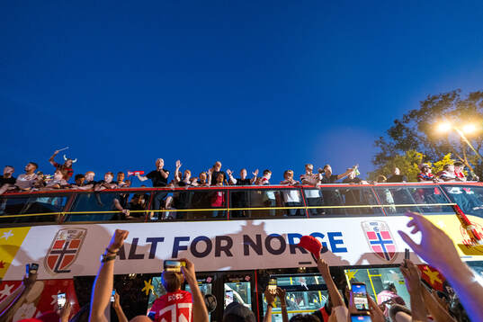 Players of Norway at a team reception
